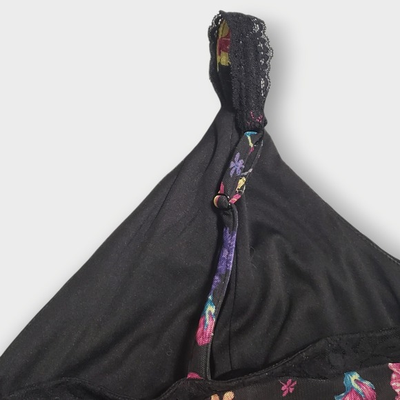 Torid Betsey Johnson Midi Mesh Overlay Lace Inset Dress Black Multi Plus Size 4 - Picture 9 of 14